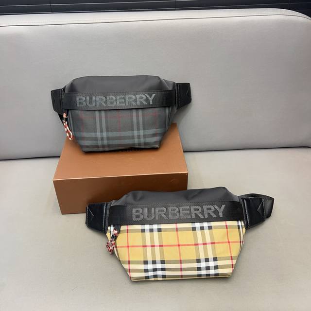 Burberry 巴宝莉 格子腰包 单肩包 男女通用斜挎包胸包 经典logo搭配原厂工艺材质 休闲百搭 采用精湛镶嵌细工 实物拍摄 原厂原版面料 配送防尘袋 3