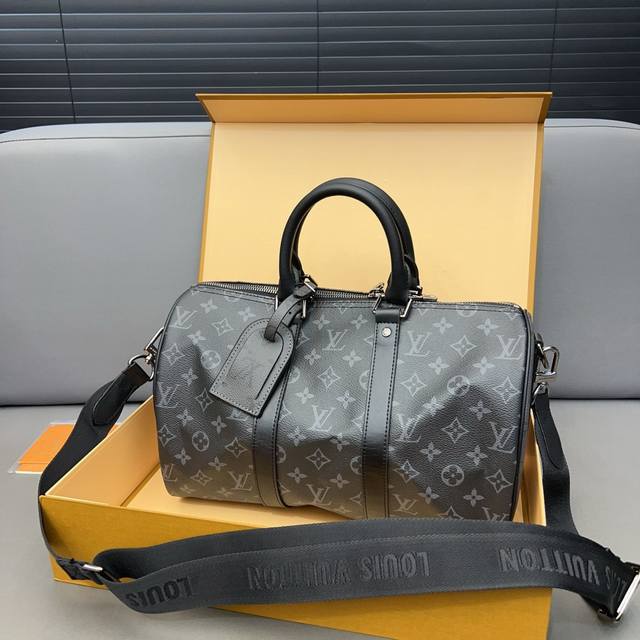 Louisvuitton 路易威登 Keepall35 旅行袋 手提包袋 机场包 采用精湛镶嵌细工 实物拍摄 原厂原版面料 配送礼盒 防尘袋 35 X 21 C