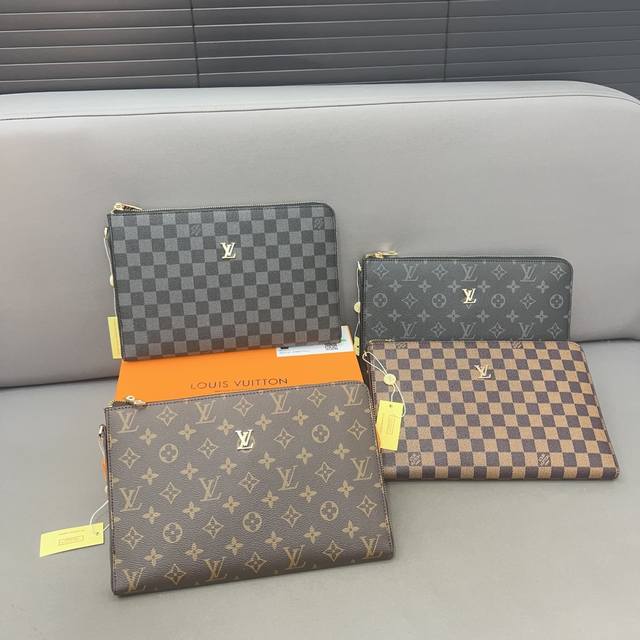 Louisvuitton 路易威登 手拿包 卡包钱包多功能男包 采用精湛镶嵌细工，实物拍摄 原厂原版面料 配送防尘袋 礼盒 28 X 20 Cm。