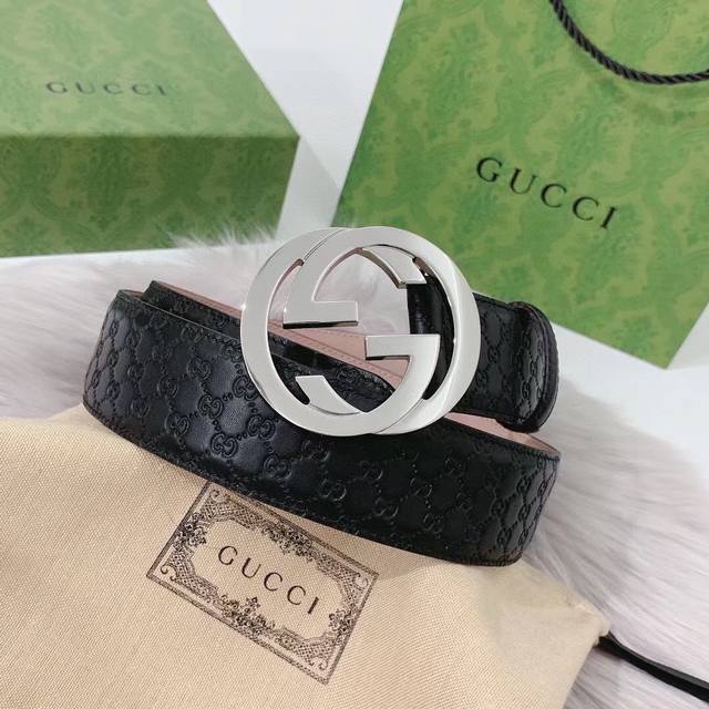 Gucci古奇 原单正品 Guccl经典皮带压花 尺寸3.8Cm海外原单货，意大利创作，配以双g互扣金属扣，原版皮纹拿的走图片拿不走的品质，升级后与正品零距离，