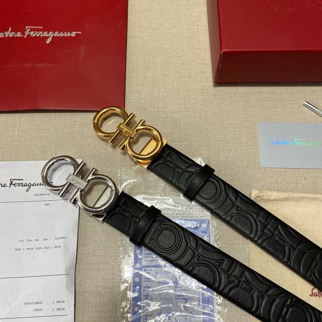 品牌：菲拉格幕ferragamo 钢扣 等级：原单私货.进口头层牛皮黑底，专柜售、堪比正品！油边精致 电脑车线 手感柔软.实物拍摄无修饰 上身效果超好、长度可裁