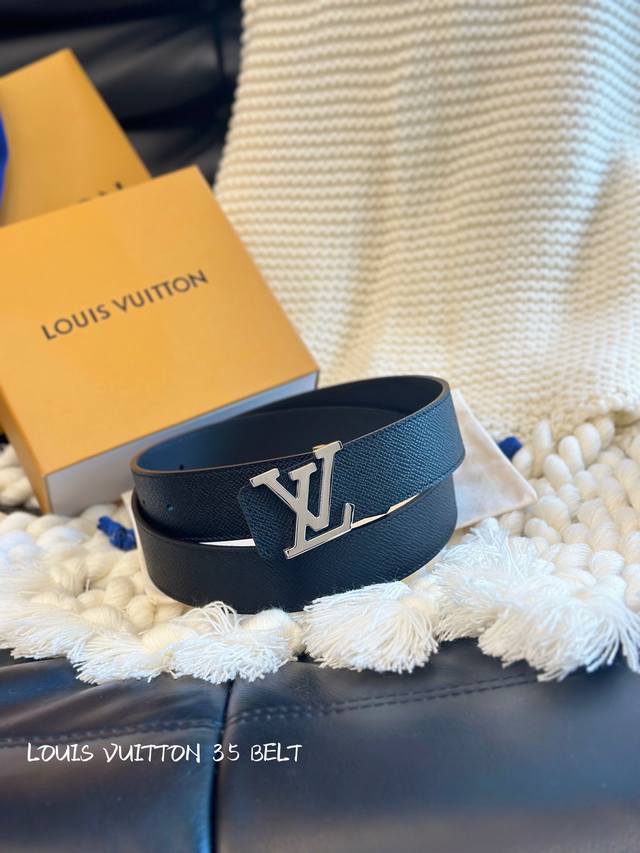 原厂皮 Louis Vuitton 專櫃同款 精品五金 进口原厂手掌紋腰帶 宽3.5Cm 高质量