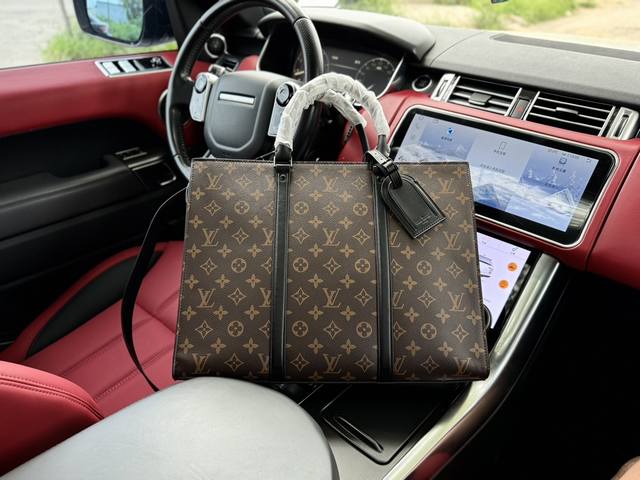 高端货 新款 “ Louis Vuitton ”Lv公文包路易威登男士配皮公文包 M45265 Sac Plat Horizontal Zippé 77 4可拆