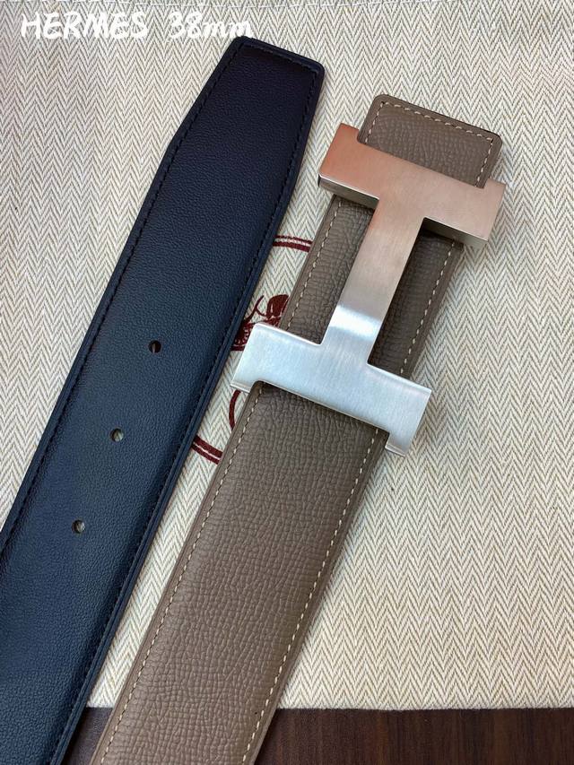 Hermes-38Mm 爱马仕专柜同步 进epsom双面小牛皮 精钢精品五金 双面可用