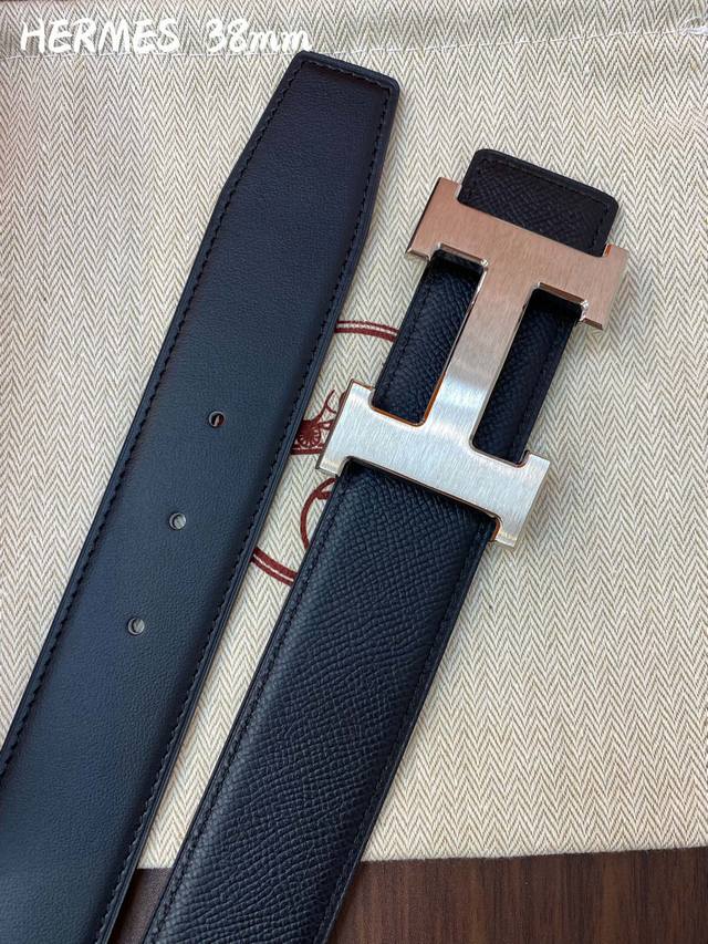 Hermes-38Mm 爱马仕专柜同步 进epsom双面小牛皮 精钢精品五金 双面可用