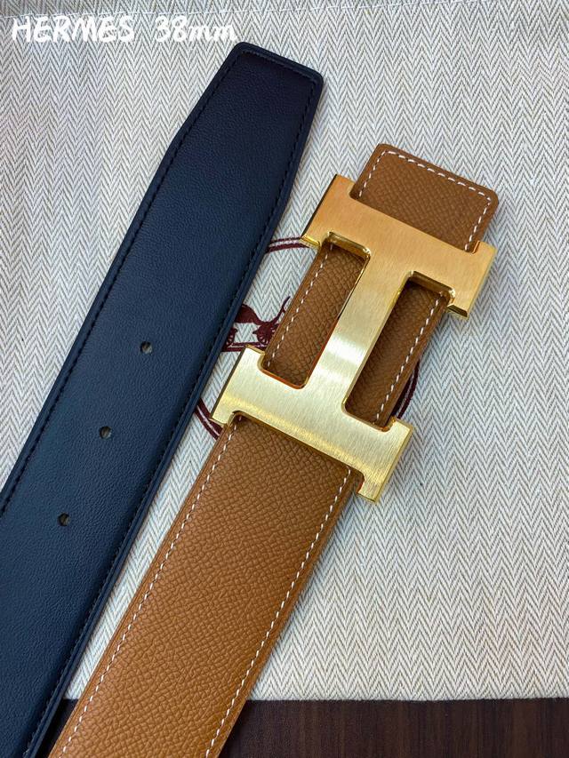 Hermes-38Mm 爱马仕专柜同步 进epsom双面小牛皮 精钢精品五金 双面可用