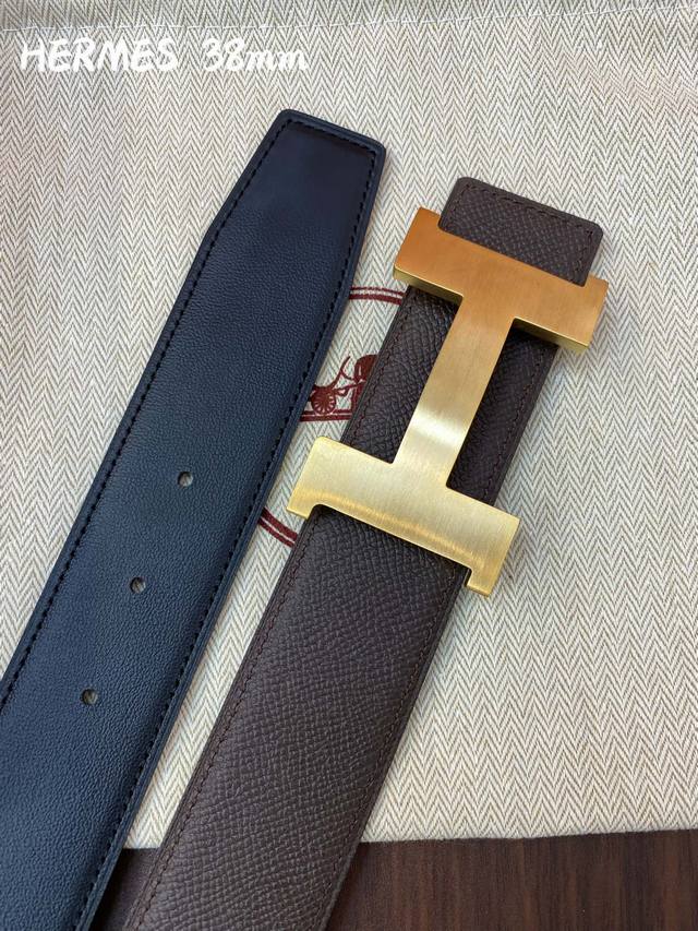 Hermes-38Mm 爱马仕专柜同步 进epsom双面小牛皮 精钢精品五金 双面可用